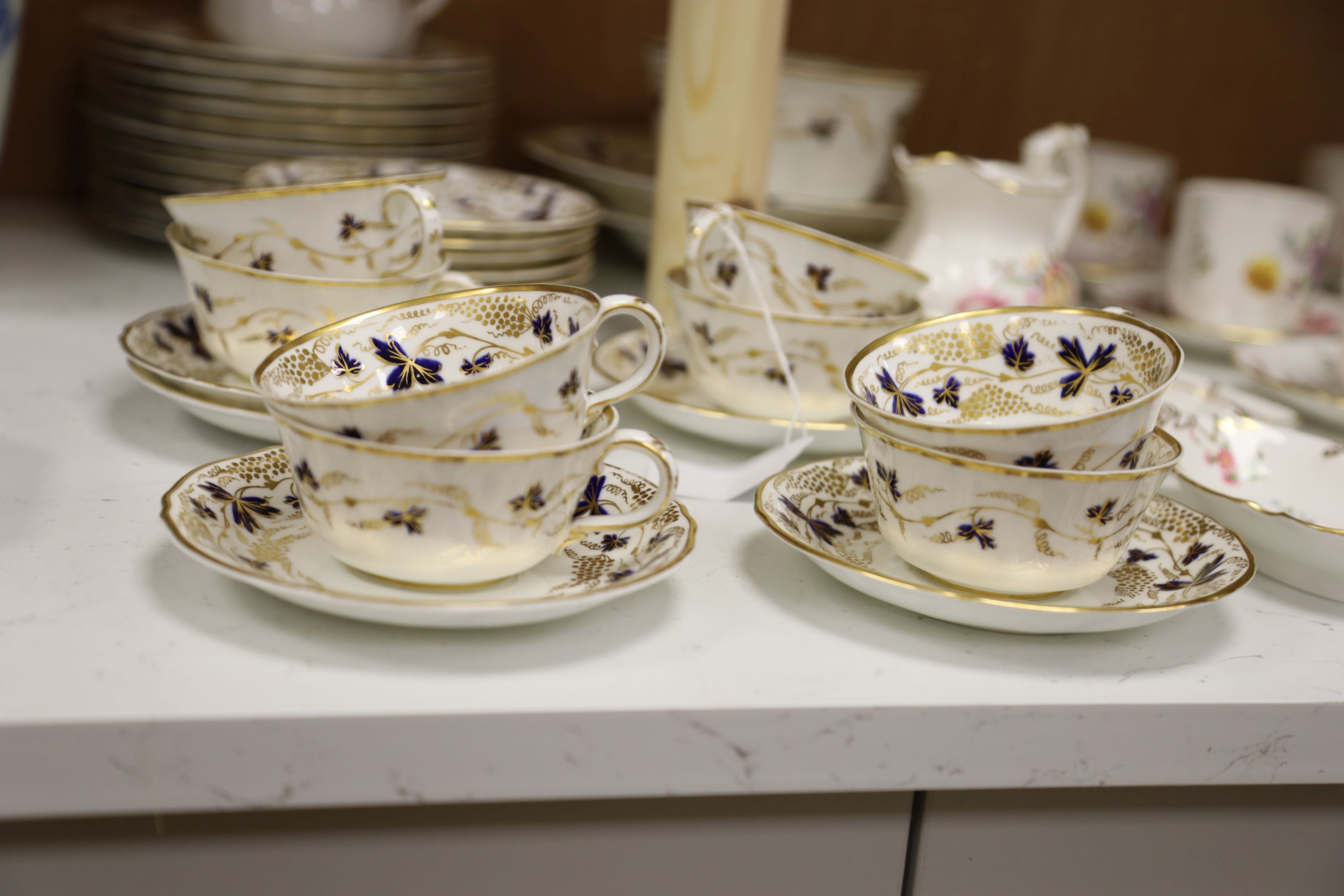 A Royal Crown Derby Derby Posies part coffee service (30 pieces) and a Royal Crown Derby Fruiting Vine pattern tea service